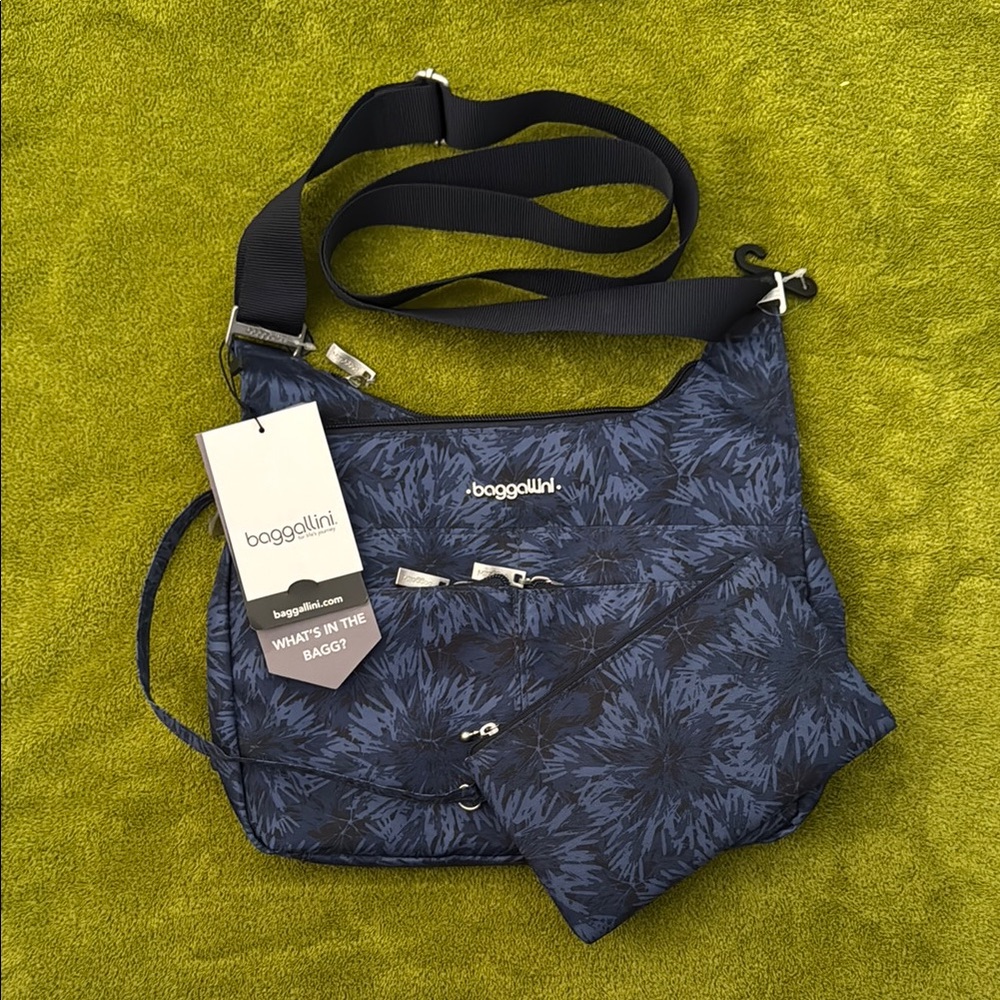 Baggallini Blue Floral Crossbody Bag